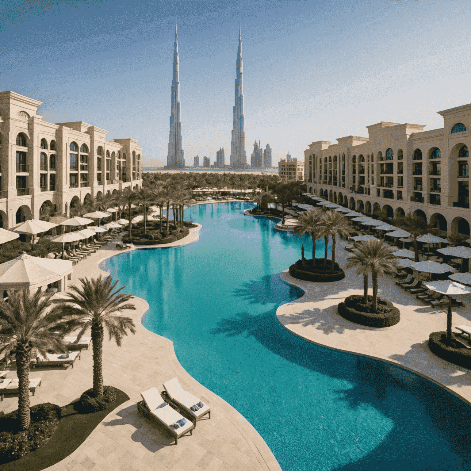 Four Seasons Resort Dubai at Jumeirah Beach, an elegant beachfront property with multiple pools, spa, and views of the Burj Khalifa